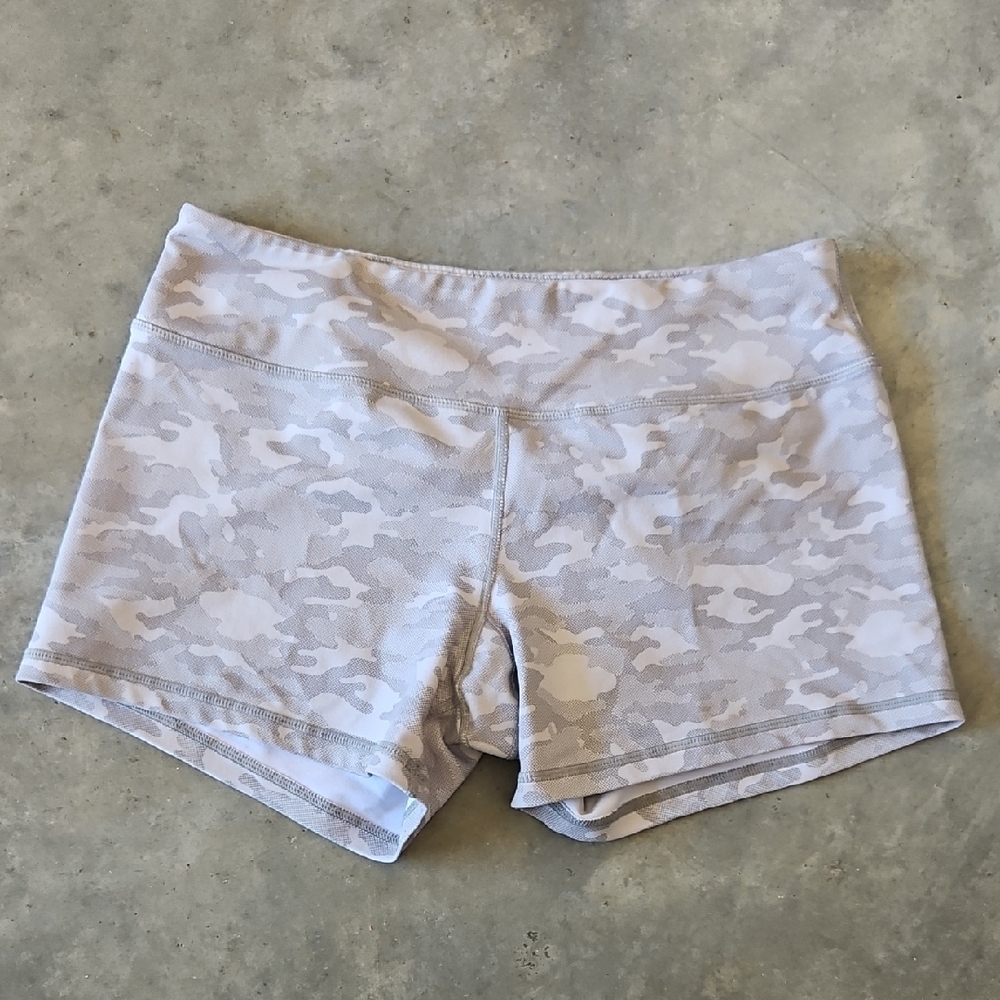Born Primitive Gray and White Athletic Shorts with Camouflage Pattern